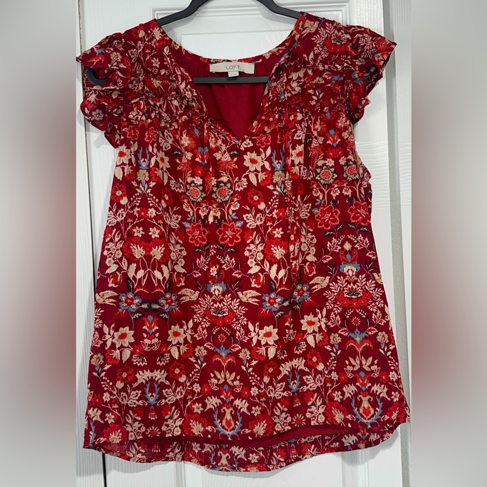 Floral Red Women's Top